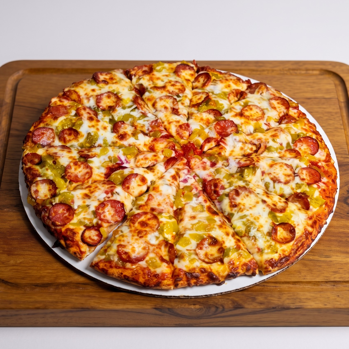 Green Chiles & Louisiana Style Hot Sausage Pizza